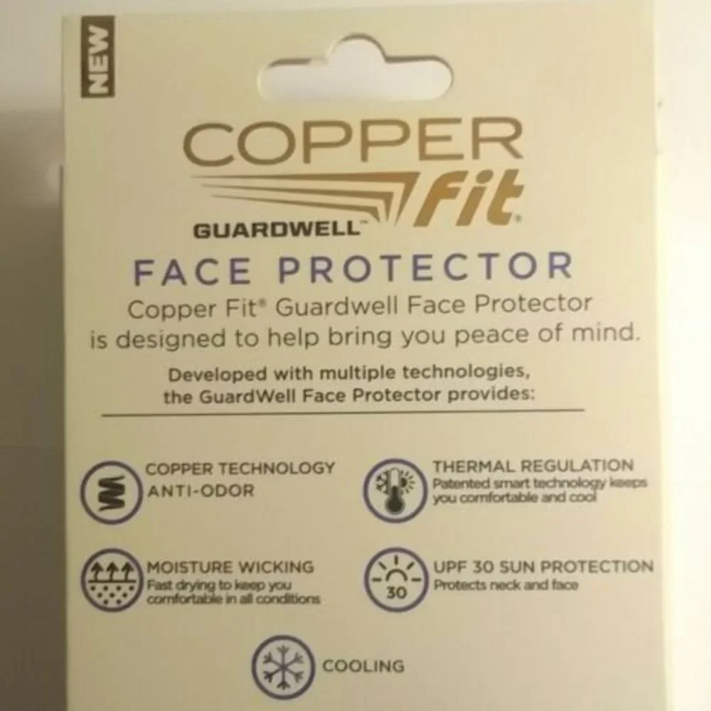 Copper Fit Guardwell Face Protector Breathable Secure Mask Blue Youth 8+